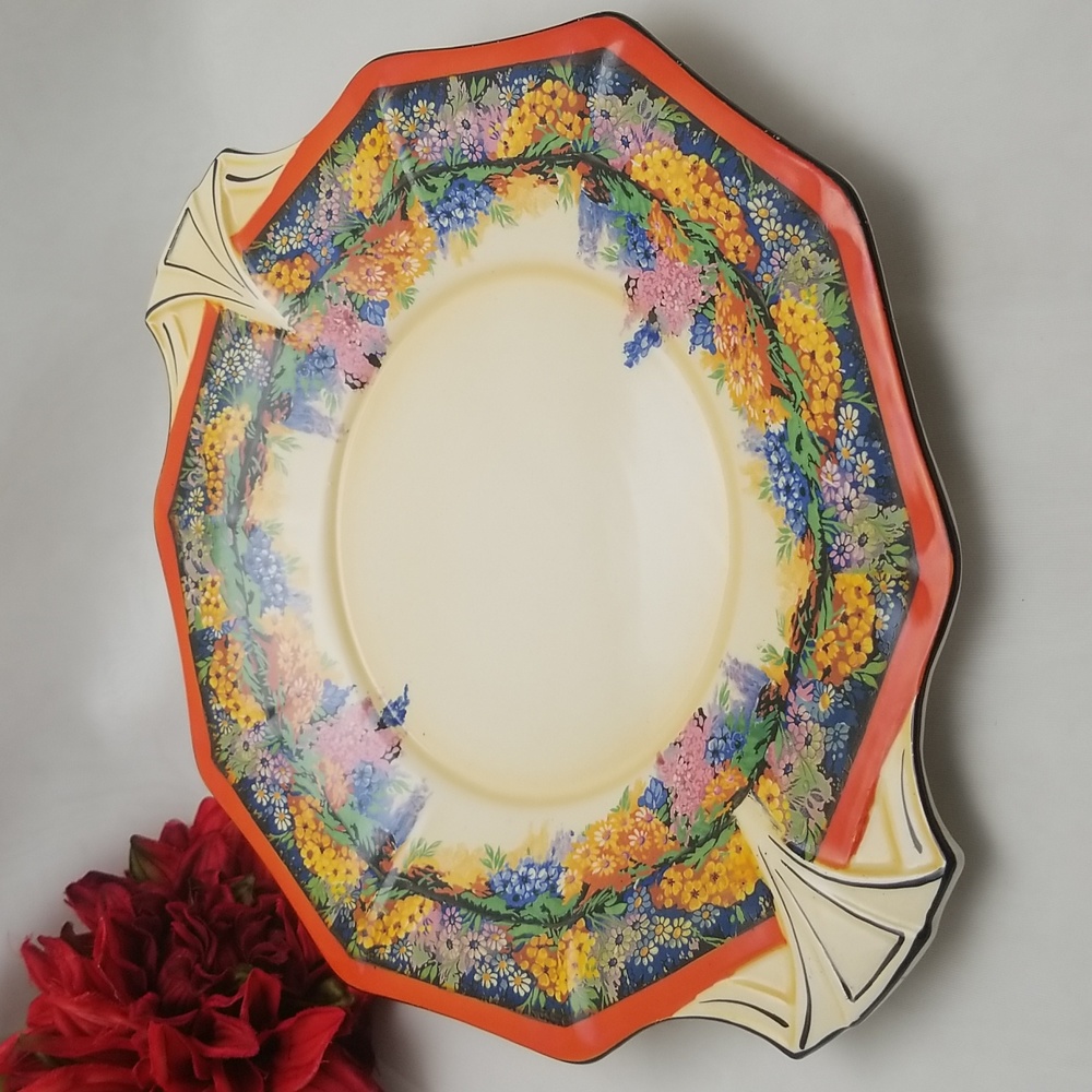 H & K Tunstall Floradora Art Deco Serving Plate